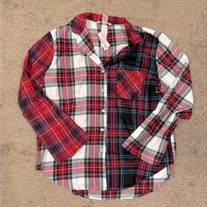 NWT Victoria’s Secret PJ Flannel Top
